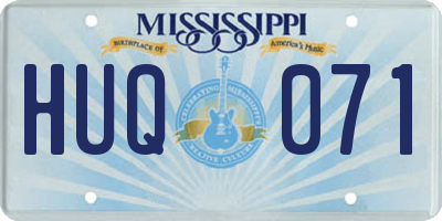 MS license plate HUQ071