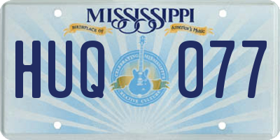 MS license plate HUQ077