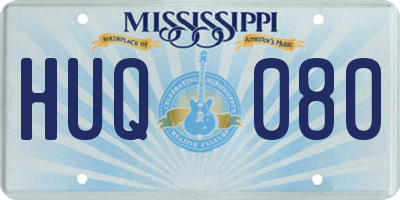 MS license plate HUQ080
