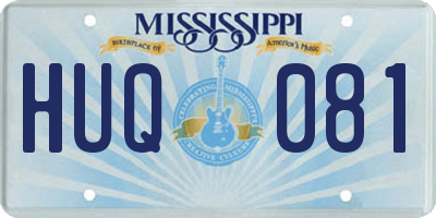 MS license plate HUQ081