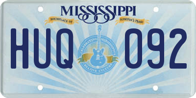 MS license plate HUQ092