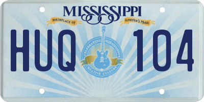 MS license plate HUQ104