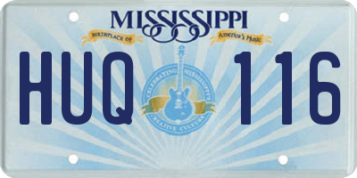 MS license plate HUQ116