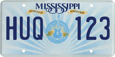 MS license plate HUQ123