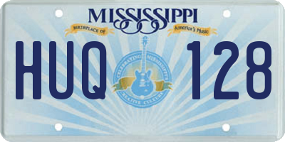MS license plate HUQ128