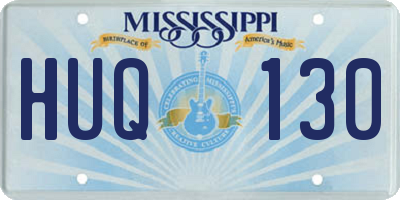 MS license plate HUQ130