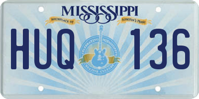 MS license plate HUQ136