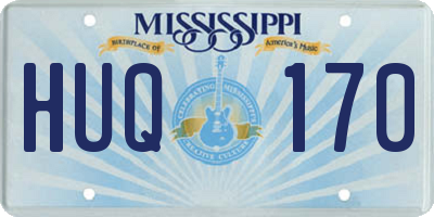MS license plate HUQ170