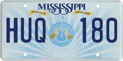 MS license plate HUQ180