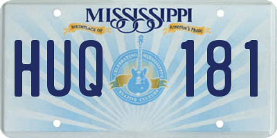 MS license plate HUQ181