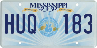 MS license plate HUQ183