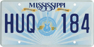 MS license plate HUQ184