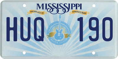 MS license plate HUQ190