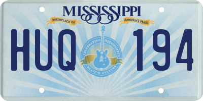 MS license plate HUQ194