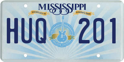MS license plate HUQ201
