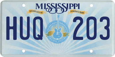 MS license plate HUQ203