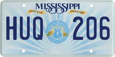 MS license plate HUQ206