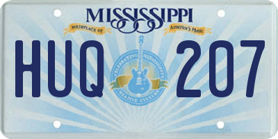 MS license plate HUQ207