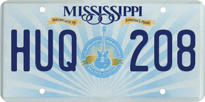 MS license plate HUQ208