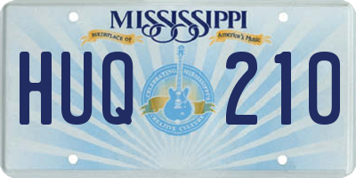 MS license plate HUQ210
