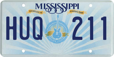 MS license plate HUQ211
