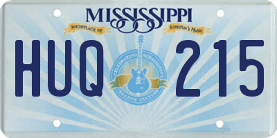 MS license plate HUQ215