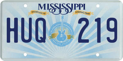 MS license plate HUQ219