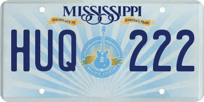 MS license plate HUQ222