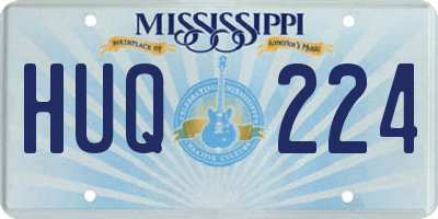 MS license plate HUQ224