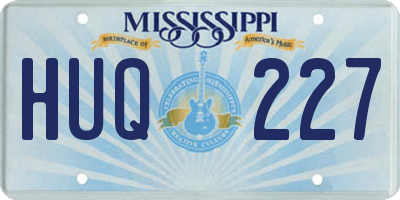 MS license plate HUQ227