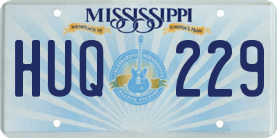 MS license plate HUQ229