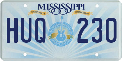MS license plate HUQ230