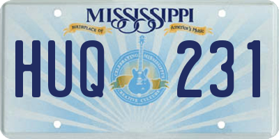 MS license plate HUQ231