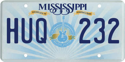 MS license plate HUQ232
