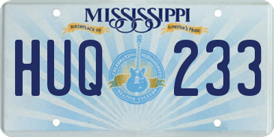 MS license plate HUQ233