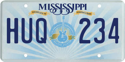 MS license plate HUQ234