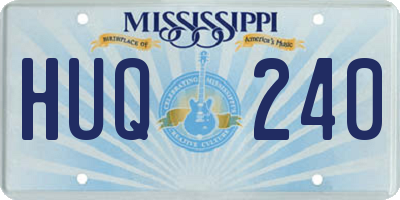 MS license plate HUQ240