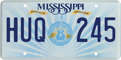 MS license plate HUQ245