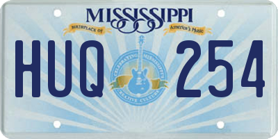MS license plate HUQ254
