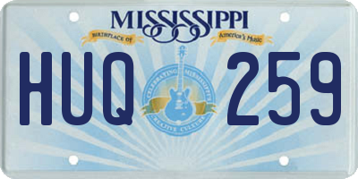 MS license plate HUQ259