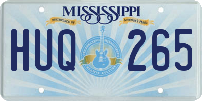 MS license plate HUQ265