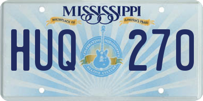 MS license plate HUQ270