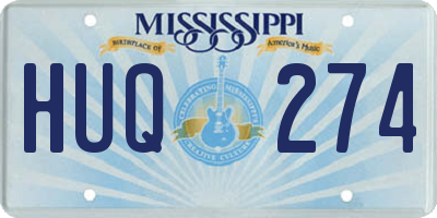 MS license plate HUQ274
