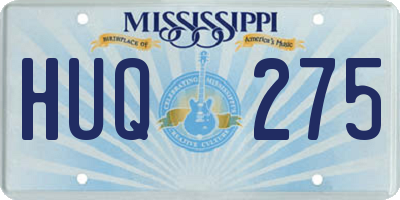 MS license plate HUQ275