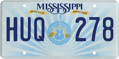 MS license plate HUQ278
