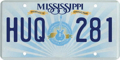 MS license plate HUQ281