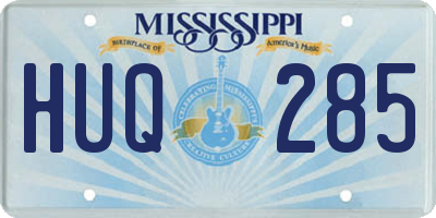 MS license plate HUQ285