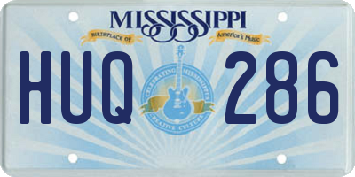 MS license plate HUQ286