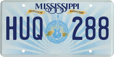 MS license plate HUQ288