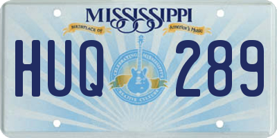 MS license plate HUQ289